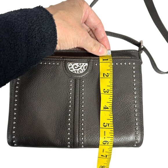 Brighton Organizer Pretty Tough Jagger Studded Crossbody Bag Pewter - Picture 11 of 12